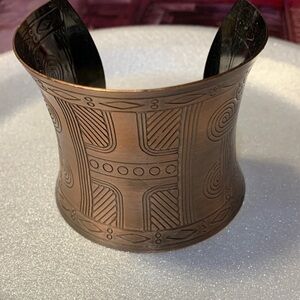 Egyptian Copper Patterned Cuff Bracelet